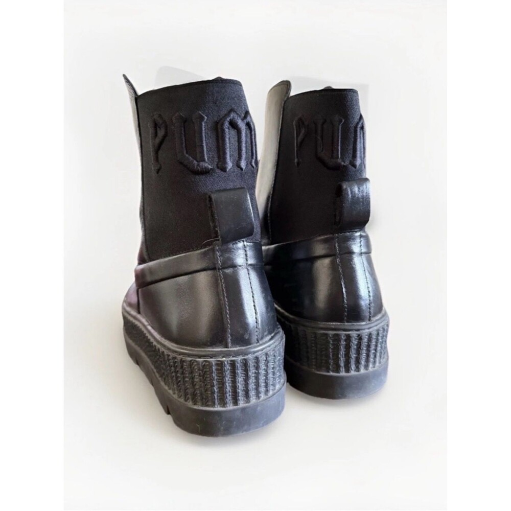 Fenty x PUMA Rihanna Platform Chelsea Sneaker Boots Size 9.5 Womens Black Used - Picture 3 of 8